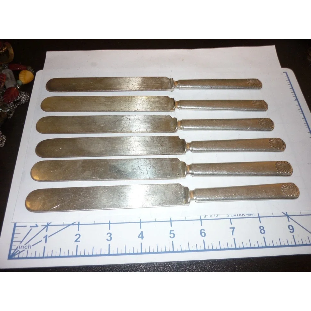 6 Piece‎ Rogers Bros Warranted 12 DWT Knives Set Scroll pattern